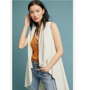 Moth Anthropologie Ivory Cascade Shawl One Size